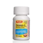 Rugby Senexon-S Generic for Senokot-S Vegetable Laxative Tablets 100 COUNT (Docusate sodium 50 mg, Sennosides 8.6 mg)