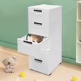 thumbnail image 2 of Plastic Drawers Storage Cabinet Dresser Bedside Table Stackable Vertical Clothes Organizer for Hallway Entryway Home Bedrooom Furniture White, 2 of 11