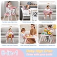 thumbnail image 3 of Trona para bebé UNISWAN 6 en 1 convertible para 6 a 6 años, color rosa, 3 of 6