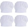 thumbnail image 1 of 4 Pcs Adjustable Kitchen Hat Women Men, Unisex Chef Cook Hats, Professional Polycotton Chef Toque, Breathable Kitchen Chef Cap for Pastry Chef Restaurant Barbecue, 1 of 5