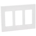 thumbnail image 1 of Placa de pared Leviton 80311-SW Decora Plus de 3 elementos sin tornillos, color blanco, 1 of 3
