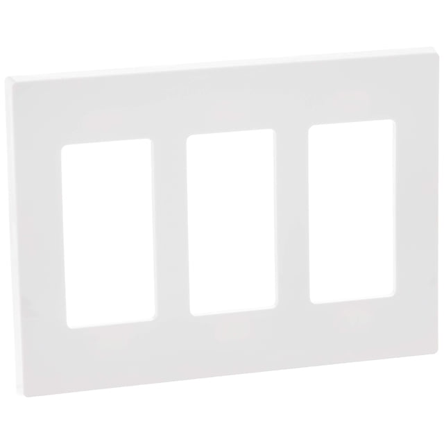 Placa de pared Leviton 80311-SW Decora Plus de 3 elementos sin tornillos, color blanco