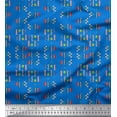 thumbnail image 1 of Soimoi Blue Rayon Fabric Joker Face & Colorful Arrow Print Fabric by the Yard 42 Inch Wide, 1 of 1