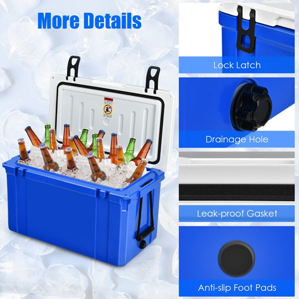 Aimee Lii 58 Quart Leak-Proof Portable Cooler Ice Box for Camping, Outdoor Picnic Camping Equipment, Blue