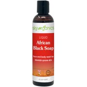 Liquid African Black Soap (8 oz) Black Soap Face & Body Wash Authentic African Black Liquid Soap Wash from Ghana African Black Soap Face Wash African Face and Body Wash Vegan and Cruelty-free