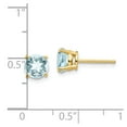 thumbnail image 3 of Real 14kt Yellow Gold Aquamarine Earrings; for Adults and Teens; for Women and Men, 3 of 3