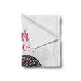 thumbnail image 2 of Hedgehog Soft Flannel Fleece Throw Blanket, Ink Splatter Spotted I Love You Words and Floral Wreath Forget-Me-Not Flower, Cozy Plush for Indoor and Outdoor Use, 50" x 60", Multicolor, by Ambesonne, 2 of 6