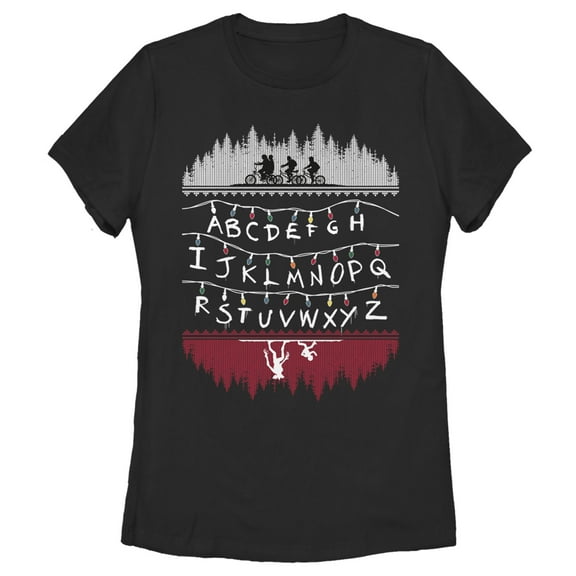 Netflix Women's Stranger Things Alphabet Lights Graphic T-Shirt