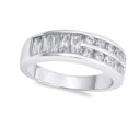 thumbnail image 4 of White CZ Wide Channel Bridal Wedding Ring .925 Sterling Silver Band Jewelry Female Size 9, 4 of 4