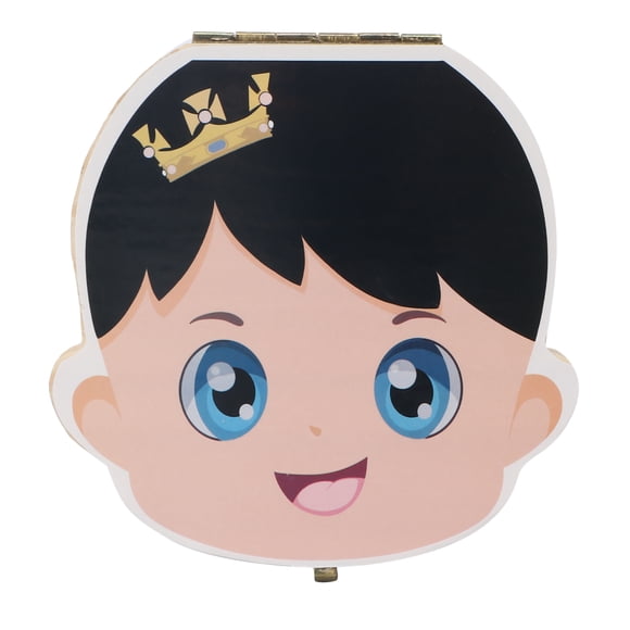 Caja de madera para dientes de bebé con agujeros individuales, organizador de dientes primarios, caja de recuerdo para niños en inglés