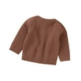 thumbnail image 6 of QUYUON Infant Baby Knit Jumpsuits Newborn Toddler Baby Girls Long Sleeve Button Front Rompers Kids Ribbed Knitted One-Piece Bodysuits Outerwear Sweaters Coat Brown 90, 6 of 8