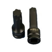 TEMO IP70 3 Inch (76 mm) Long Black Impact Torx Plus 6 Point Socket Bit 1/2 Inch (12.7 mm) Square Drive Auto Repair Tool