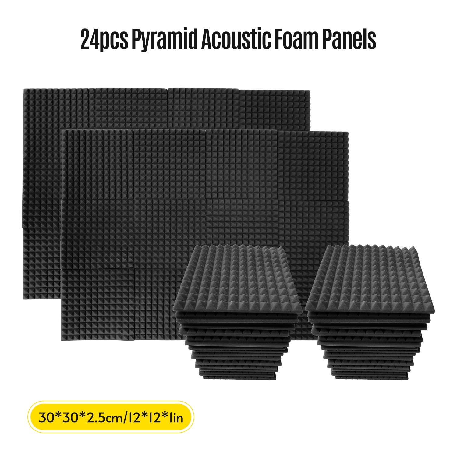 MIXFEER 24pcs 12*12*1inch High Density Studio Acoustic Foams Panels