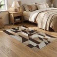 thumbnail image 2 of ODIKA 5'x7' Washable Area Rug Non-Slip, Low Pile, Stain Resistant Interlocking Neutral Minimalist Brushstroke Large Abstract Beige Playful for Guest Room, Lounge, Apartment, 2 of 7