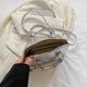 thumbnail image 2 of Bolso de hombro Mujer Cocodrilo Patrón Shell PU Cuero Tote Bag (Plata), 2 of 8