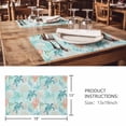 thumbnail image 3 of Placemats 1 Pack, Teal Red Turtle Coastal Woven Placemat, Linen Place Mats for Kitchen/Dining Tables, Summer Beach Nautical Coral Starfish Washable Table Mats for Party, 3 of 8