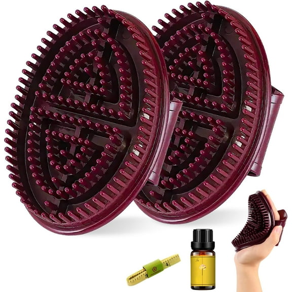 Meridian Brush Massage Body,Beauty Salon Professional Custom MeridianBrush Set,Meridian Pressure Brushes,Full Body Massages Brush with Essential Oil,Full Bodys Relaxation Comb Massage Tools (2 Set)