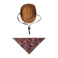 thumbnail image 3 of Accesorios de vestuario de vaquero de mascota sombrero de vaquero y pañuelo divertido para el cumpleaños del gato M rojo, 3 of 8