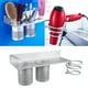 thumbnail image 3 of Organizador de herramientas de peinado con estilo, diseño de montaje en pared que ahorra espacio para uso en salón, almacenamiento multiusos con vasos de acero inoxidable resistentes al calor, 3 of 8