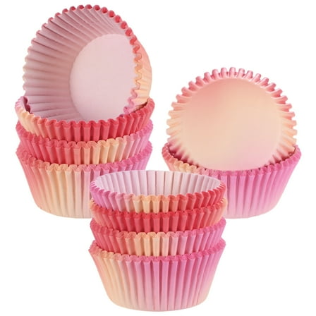 Uxcell 200-Pack Standard Cupcake Liners for Baking, Greaseproof Cupcake Wrappers for Wedding/Birthday/Party/Christmas[Pink-yellow gradient]