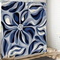 thumbnail image 3 of Abstract Matisse Shower Curtain, Modern Art Flower Navy Blue Shower Curtains Set Black White Geometric Aesthetic Minimalist Simple Boho Men Bath Curtain Boys Bathroom Decor 72"W x 72"L (Pack of 1), 3 of 6