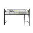 thumbnail image 2 of Benjara Twin Loft Bed with Tubular Metal Frame and Slide, Dark Bronze, 2 of 5