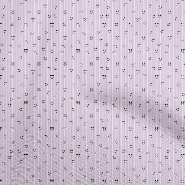 oneOone Cotton Poplin Light Purple Fabric Random Sewing Material Print Fabric By The Yard 56 Inch Wide