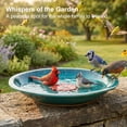 thumbnail image 4 of Topadorn Birdbath Ceramic Bowl Decor for Bee Bird Bath Outdoor Garden Vintage Yard,Blue with Red Flower, 4 of 6