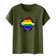 thumbnail image 3 of Fiudx Tops para Mujer Camisetas de Manga Corta con Estampado Informal a La Moda de Verano para Mujer, 3 of 3