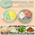 thumbnail image 5 of Silicone Steamer Cookware Vegetables Prep Meal Food Removable Rack Steamer Bowl Unseparated #Gray, 5 of 5