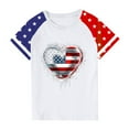 thumbnail image 4 of AUNVITO Boys & Girls Casual Raglan Sleeve T-Shirt Patriotic Independence Day Print Round Neck Graphic Top, 4 of 4
