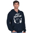 thumbnail image 5 of Split Happens Bowling League Nerd Zip Up Hoodie Men's Women's Brisco Brands S, 5 of 6