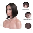 thumbnail image 4 of 1b Short Straight Bob Wigs Natural Black 13x4 Lace Front Wig 10inch Pre Plucked 150% Density Virgin Human Hair, 4 of 6
