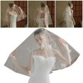 thumbnail image 2 of White Tulle Bridal Veil with Bowknot Designs Single Layer Bride Veil for Wedding Ceremony and Engagement Parties, 2 of 4