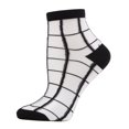 thumbnail image 2 of MeMoi Cheery Checker Sheer See-Through Ankle Socks - Womens - Female, 9-11, Black-Black, 2 of 11