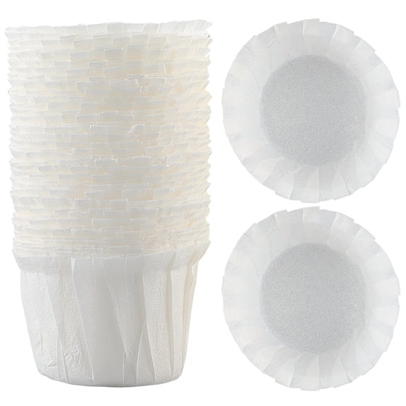 100Pcs Single Use Coffee Filter Paper Coffee Filters White Espresso Makers Basket Cups Papers Replacement Compatible with Reusable Brewer