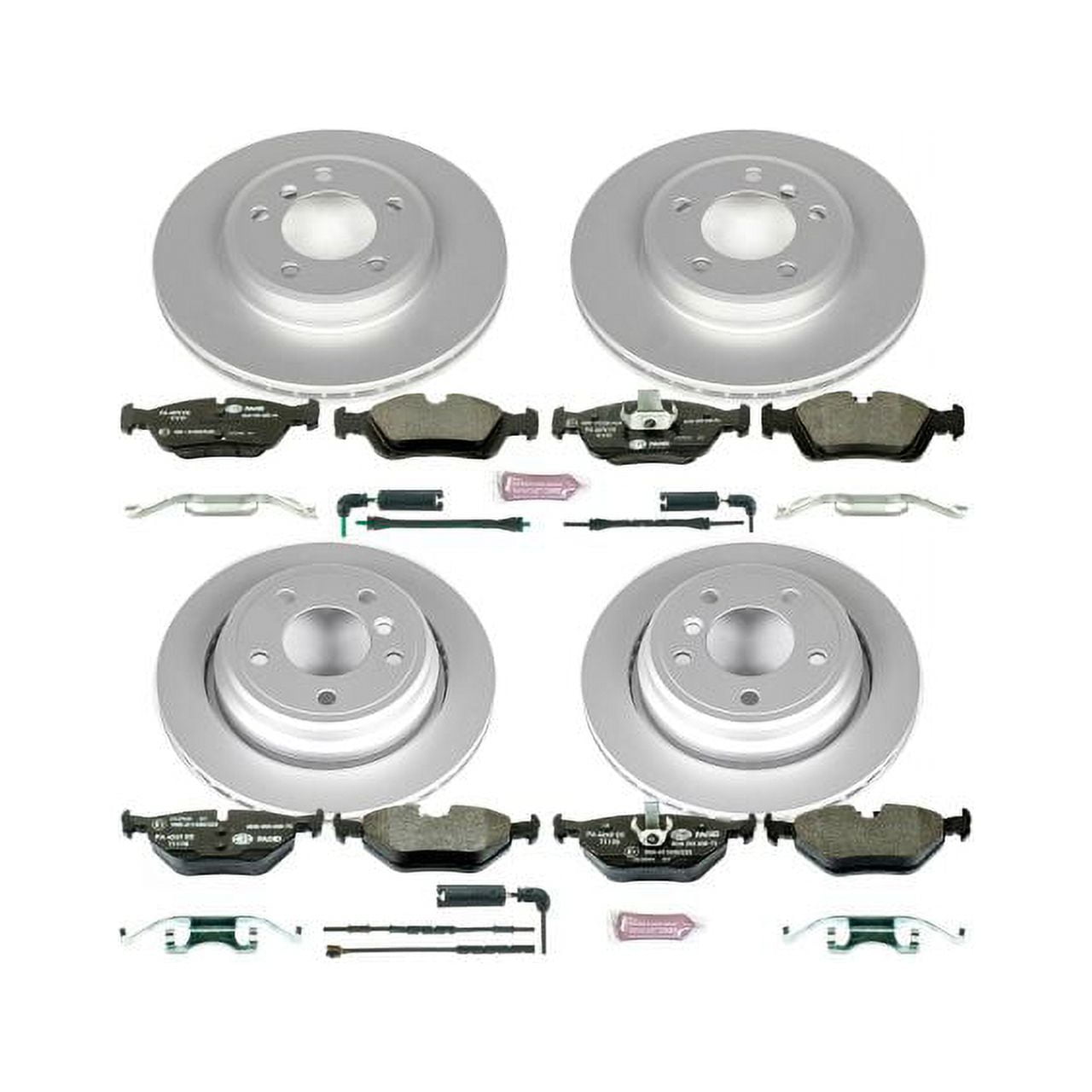 Power Stop Front and Rear Euro-Stop ECE-R90 Certified Brake Pad and Rotor Kit ESK871
