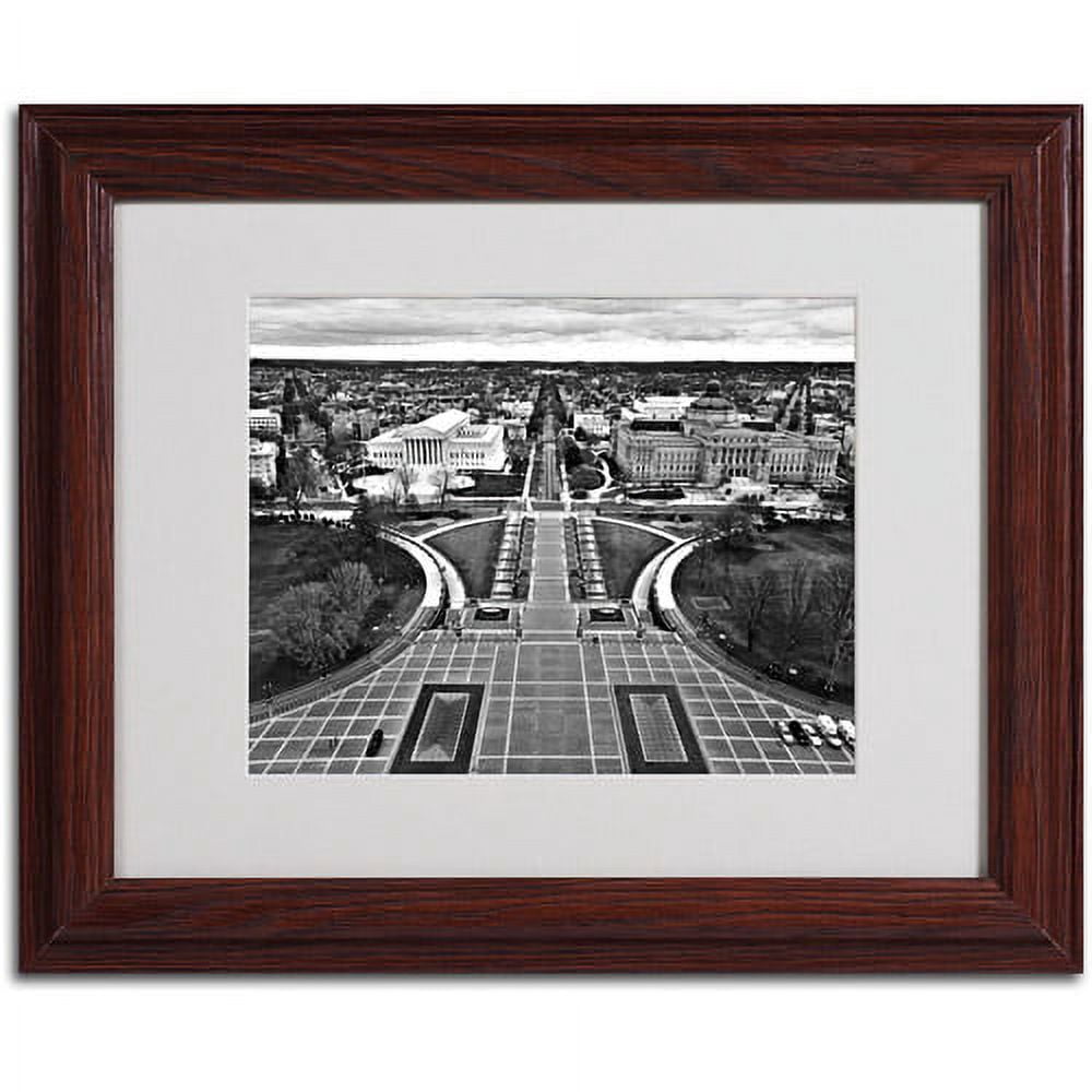 Trademark Fine Art "Washington, DC" Canvas Art by CATeyes, White Matte, Wood Frame