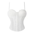 thumbnail image 4 of Aihuaihua Y2k Lace Mesh Corset Top Women Lace up Strappy Boned Bustier Cami Tank Tops Streetwear White M, 4 of 7