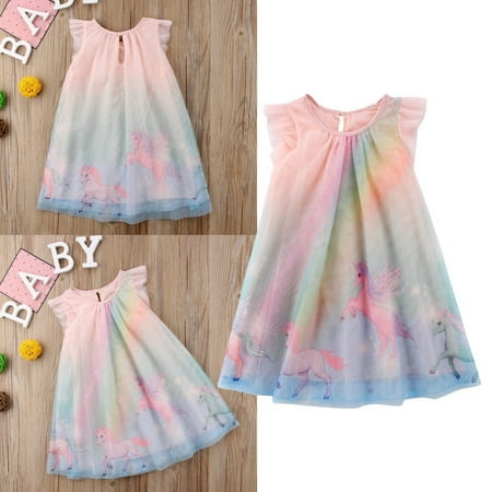 

Toddler Baby Girls Dress Unicorn Party Pageant Tulle Tutu Clothes