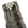 thumbnail image 6 of Qlenkay Clip in Hair Extensions Synthetic Hair 7 pcs Double Weft Long Wavy Straight Hair Extension for Women, 6 of 8