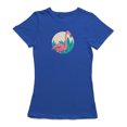 thumbnail image 1 of Cool Flamingo Circle Women's Royal Blue T-shirt, 1 of 1