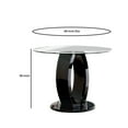 thumbnail image 5 of Wood and Glass Counter Height Table with O Shaped Base, Black, 5 of 5