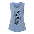 thumbnail image 2 of Tiqkatyck Tank Tops for Women Trendy Women's 2025 Chic Round Neck Short Sleeve Shirts 2D Printed Casual Loose Fit Vest Sleeveless Tunic Tops Summer Tops for Women Sky Blue L, 2 of 6