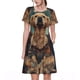 thumbnail image 1 of Easygdp Tree Meditating Golden Retriever para Vestido Transpirable de Mujer, Vestido Suelto de Manga Corta con Pliegues y Bolsillos para el Verano, 1 of 6