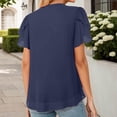 thumbnail image 5 of T Shirts for Women 2026 Summer Short Ruffle Sleeve V Neck Chiffon Dressy Casual Tshirt Blouse Tunic Top, 5 of 7