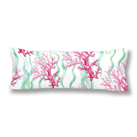 Gckg Watercolor Seamless Sea Coral Pattern Body Pillow Covers