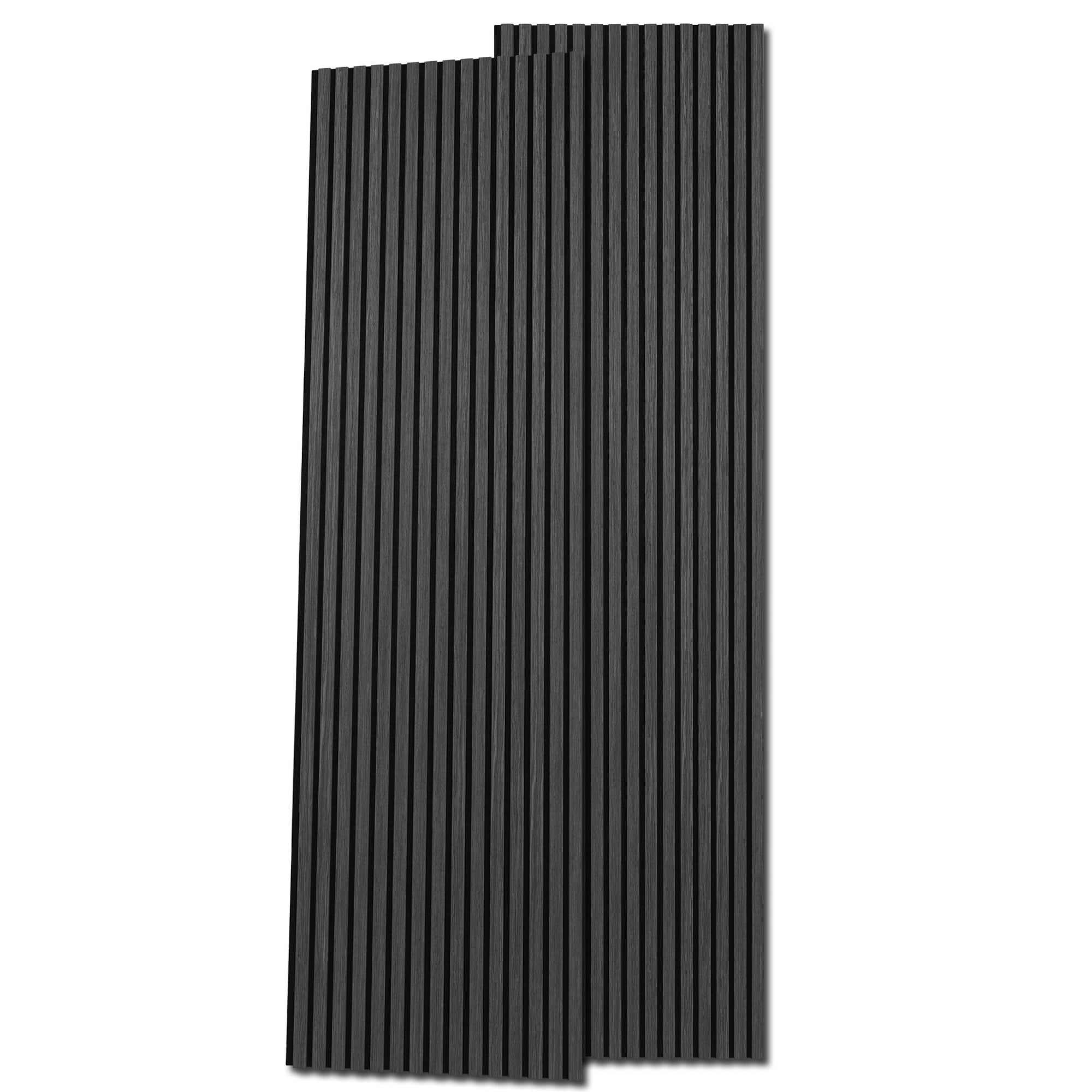 2PCS 24''x94.5'' Wood Slat Acoustic Wall Paneling for Interior and Ceiling Decor,31Sq.ft,Black Wood