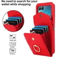 thumbnail image 2 of MYKOMI Phone Case for Motorola Razr 40 Ultra/Moto Razr Plus 2023 Wallet Cover with RFID Blocking Ring Crossbody Wrist Strap Stand Credit Card Holder Purse Cell Razr+ + 5G XT2321-3 Women Girls Red, 2 of 7