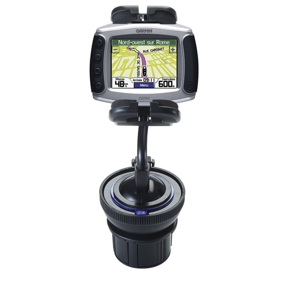Unique Auto Cupholder and Suction Windshield Dual Purpose Mounting System for Garmin Zumo 550 - Flexible Holder System Includes Two Mount Options